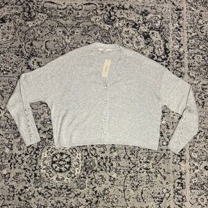 Gray Knit cardigan with o ring details